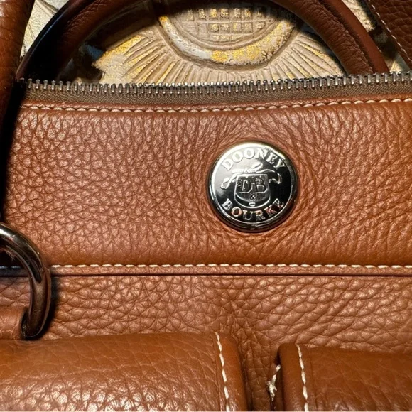 Dooney and Bourke Chestnut Double Pocket Satchel - Picture 2 of 15